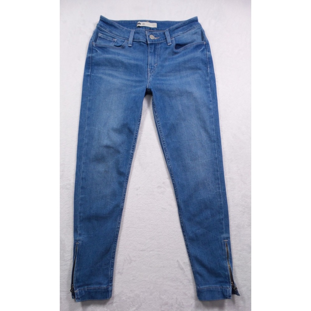 Levis Jeans Womens Size 28 Blue Denim‎ Mid Rise Ankle Zipper Stretch Pockets